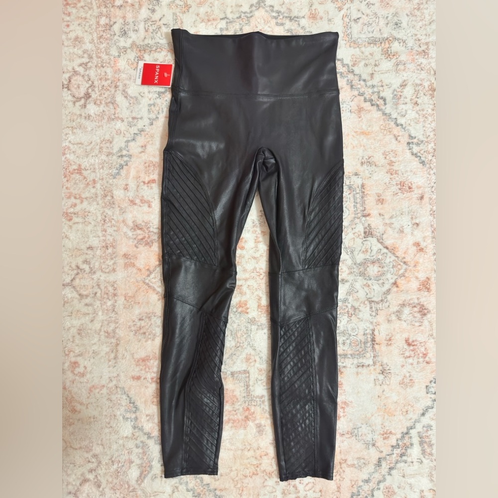 Spanx faux leather moto leggings